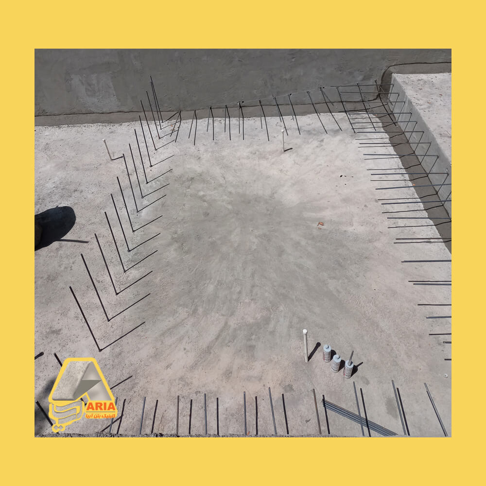 کاشت میلگرد شیب کف استخر کرمان